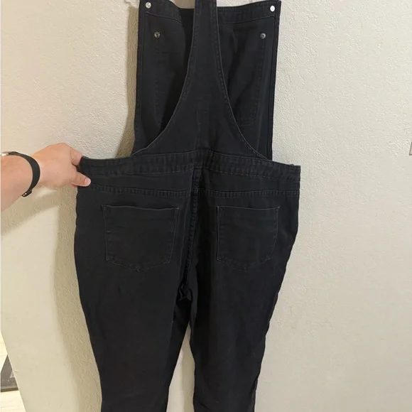 JustFab Black Denim Overalls Women’s Size 33 - Picture 5 of 7
